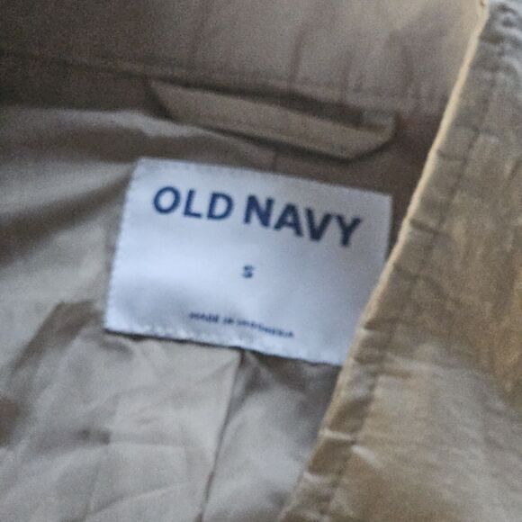 Old Navy Womens Size Small Oversized Khaki Double Breasted Trench Coat Rain NWT - Picture 9 of 11